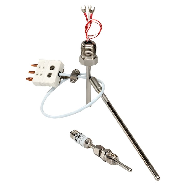 Industrial RTD PT100 3-Wire 1/2 NPT 2.5 Stem 1/4 Diameter